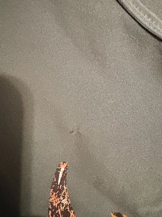 No Boundaries Olive Green Tank with Floral Skull Graphic - Picture 3 of 3